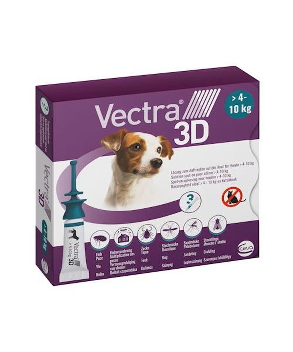 VECTRA 3D DOG 4-10  KG 3 PIPETAS