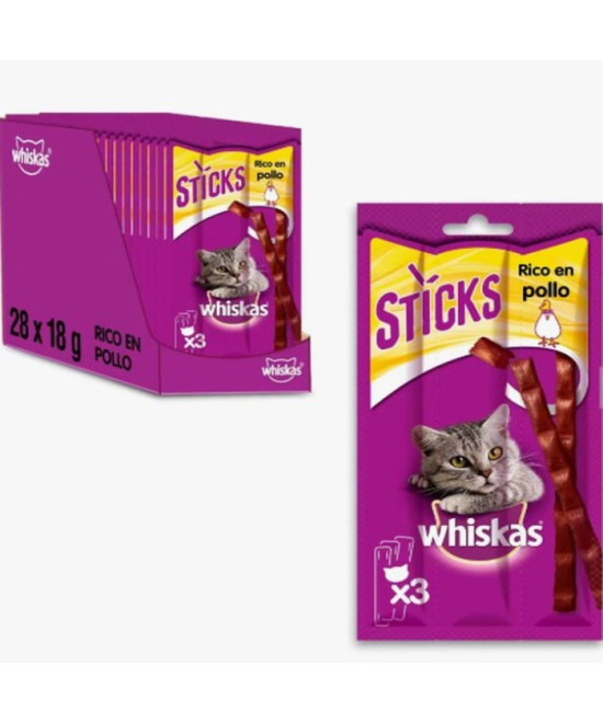 WHISKAS STICK POLLO 28x18 GR
