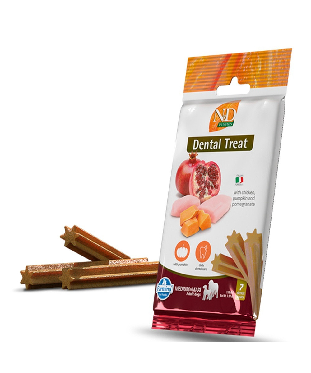 FARMINA TREAT ND PUMPKIN PERRO POLLO ADULT MED/MAX 110GR