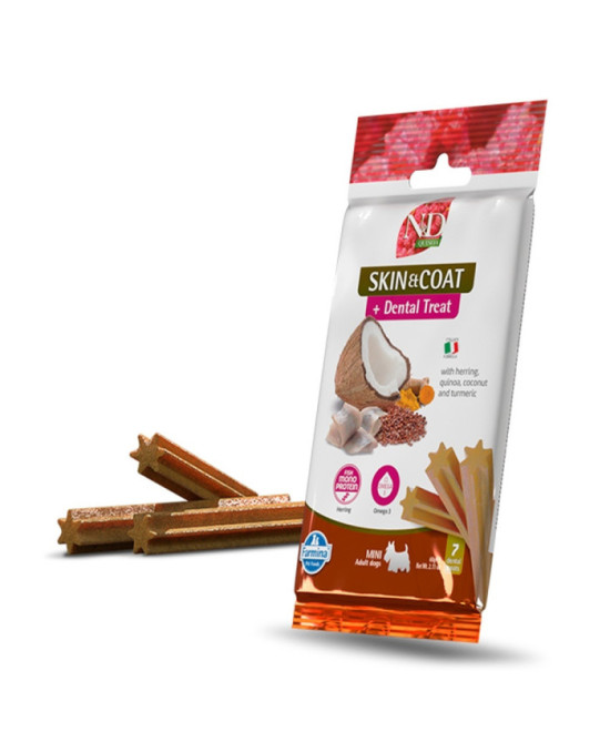FARMINA TREAT ND QUINOA PERRO SKIN COAT ARENQUE MINI 60GR