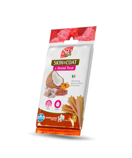 FARMINA TREAT ND QUINOA PERRO SKIN COAT ARENQUE MED/M 110GR