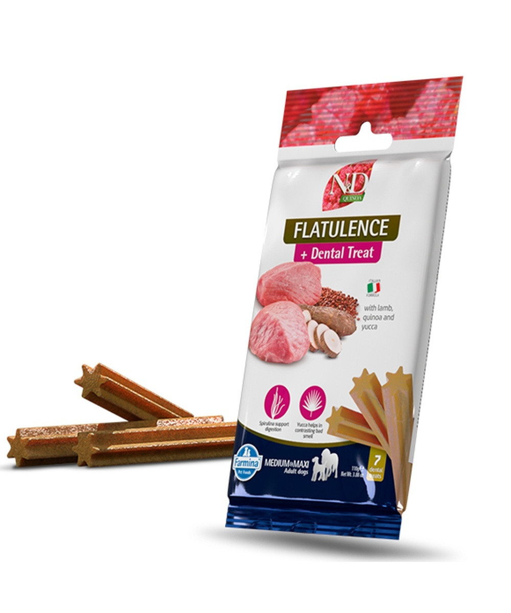 FARMINA TREAT ND QUINOA PERRO FLATULENCE ADULT MED/MAX 110GR