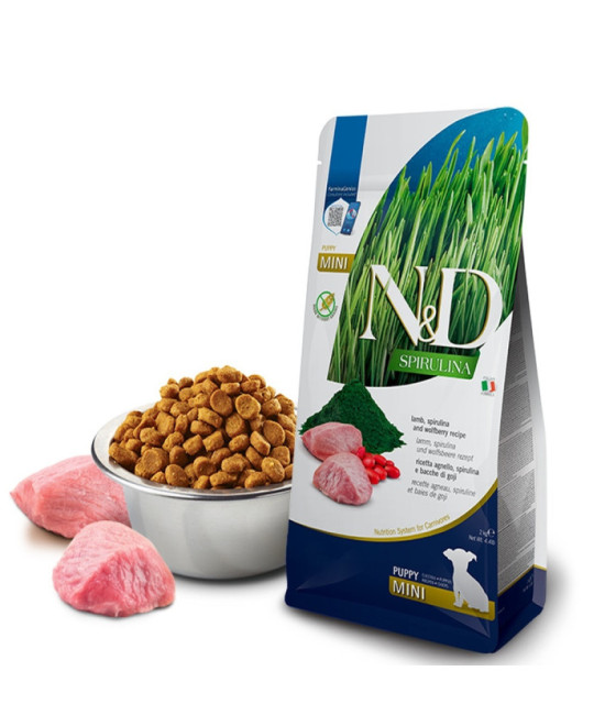 FARMINA ND PERRO PUPPY SPIRULINA MINI CORDERO 2KG