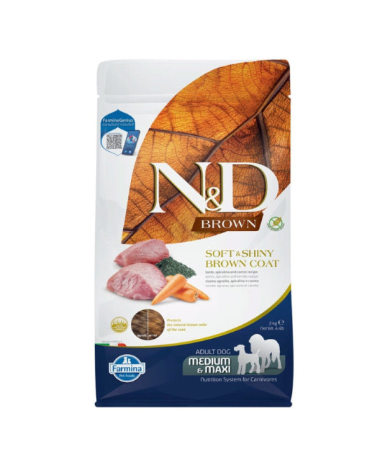 FARMINA ND BROWN PERRO CORDERO SPIRULINA MED/MAX 2KG