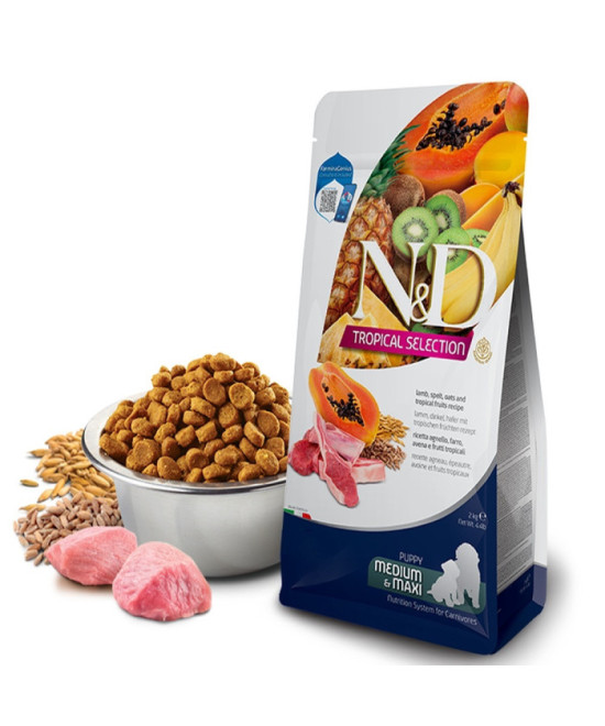 FARMINA ND PERRO PUPPY TROPICAL SELECTION MED MAXI CORDERO 2KG