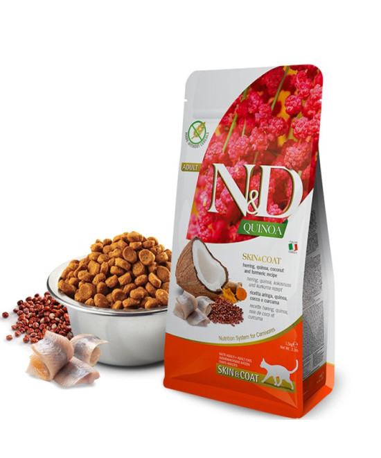 FARMINA ND GATO QUINOA SKIN COAT ARENQUE 5KG