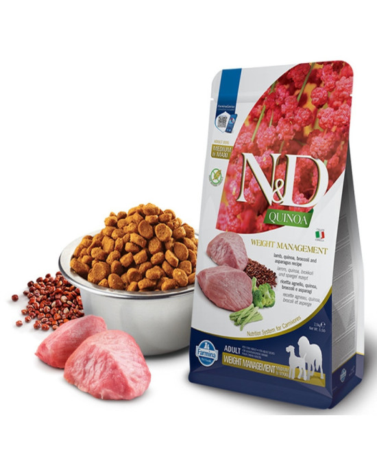 FARMINA ND PERRO QUINOA WEIGHT MANAGEMENT CORDERO MED/MAX 7KG