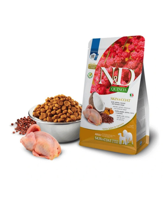 FARMINA ND PERRO QUINOA SKIN COAT CODORNIZ 7KG