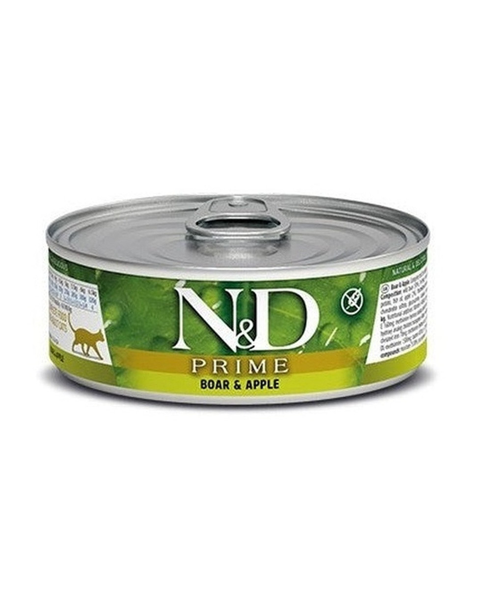 FARMINA ND GATO PRIME JABALI Y MANZANA 70GR