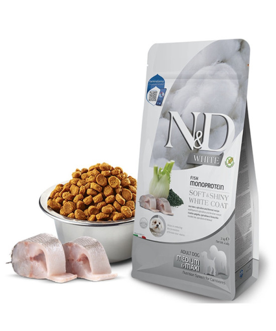 FARMINA ND WHITE PERRO LUBINA SPIRULINA MED/MAXI 7KG