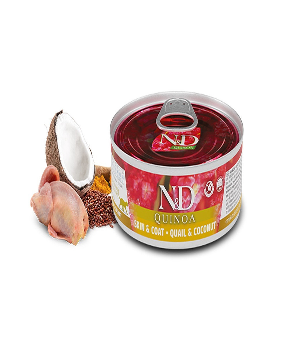 FARMINA ND GATO QUINOA SKIN COAT CODORNIZ 80GR