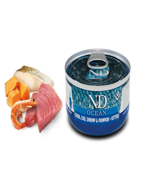 FARMINA ND GATO KITTEN OCEAN ATUN BACALAO CALABAZA 70GR