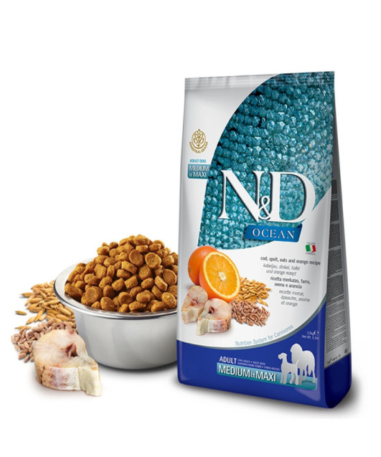 FARMINA ND PERRO OCEAN LOW GRAIN MEDIM MAXI MERLUZA 12KG