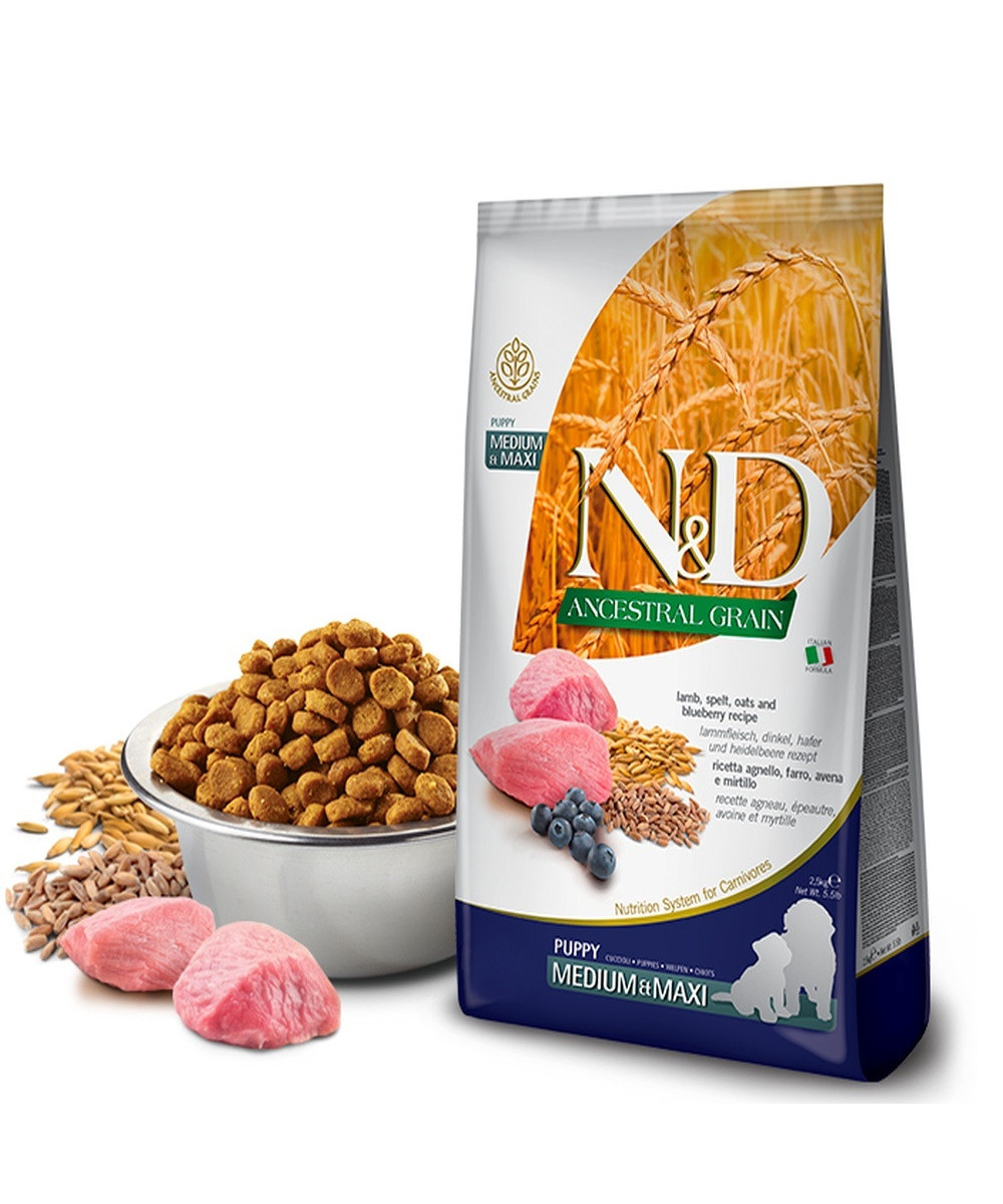 FARMINA ND PERRO PUPPY ANCESTRAL GRAIN MED MAXI CORDERO 12KG