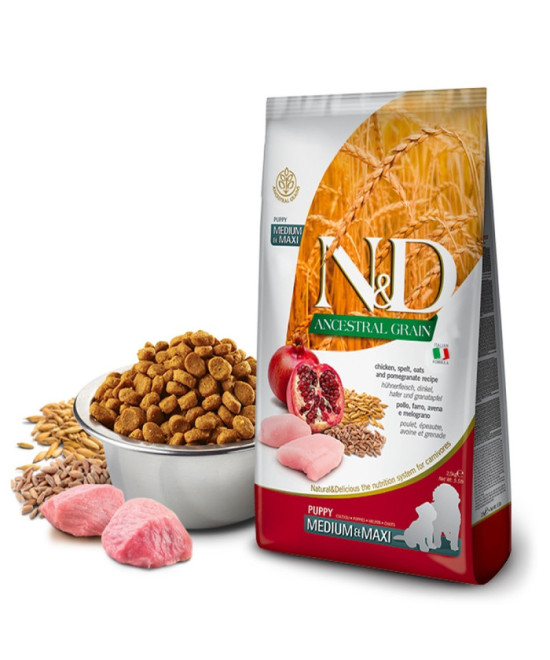 FARMINA ND PERRO PUPPY ANCESTRAL GRAIN MEDIUM MAXI POLLO 12KG