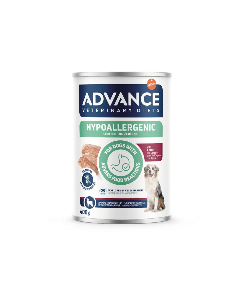 ADVANCE VETERINARY DIETS HYPOALLERGENIC LAMB COMIDA HUMEDA PERROS 400G
