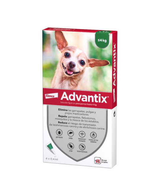 ADVANTIX BLISTER 4 PIP x 0.4 (HASTA 4 KG)