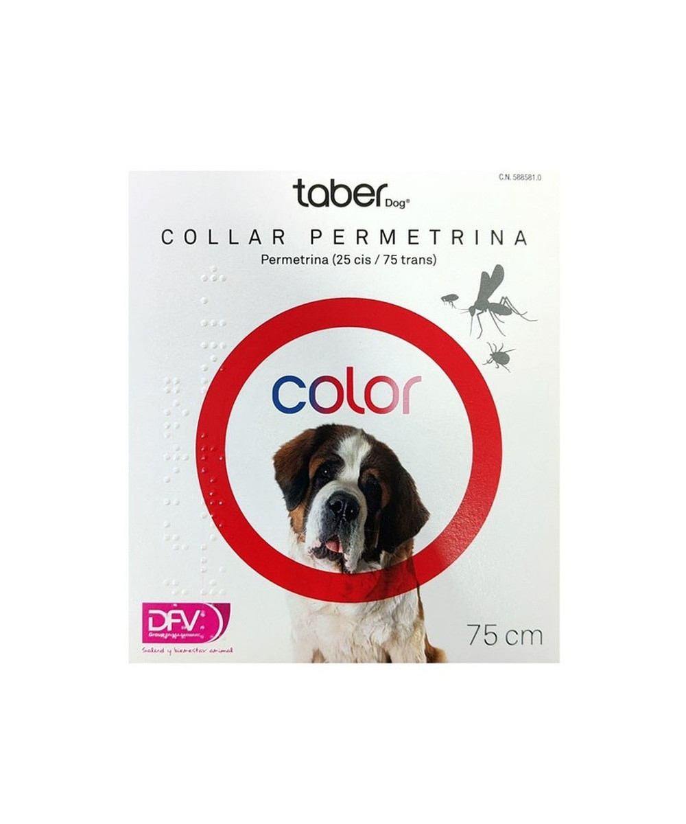 TABERDOG COLLAR PERMETRINA ROJO 75 CM