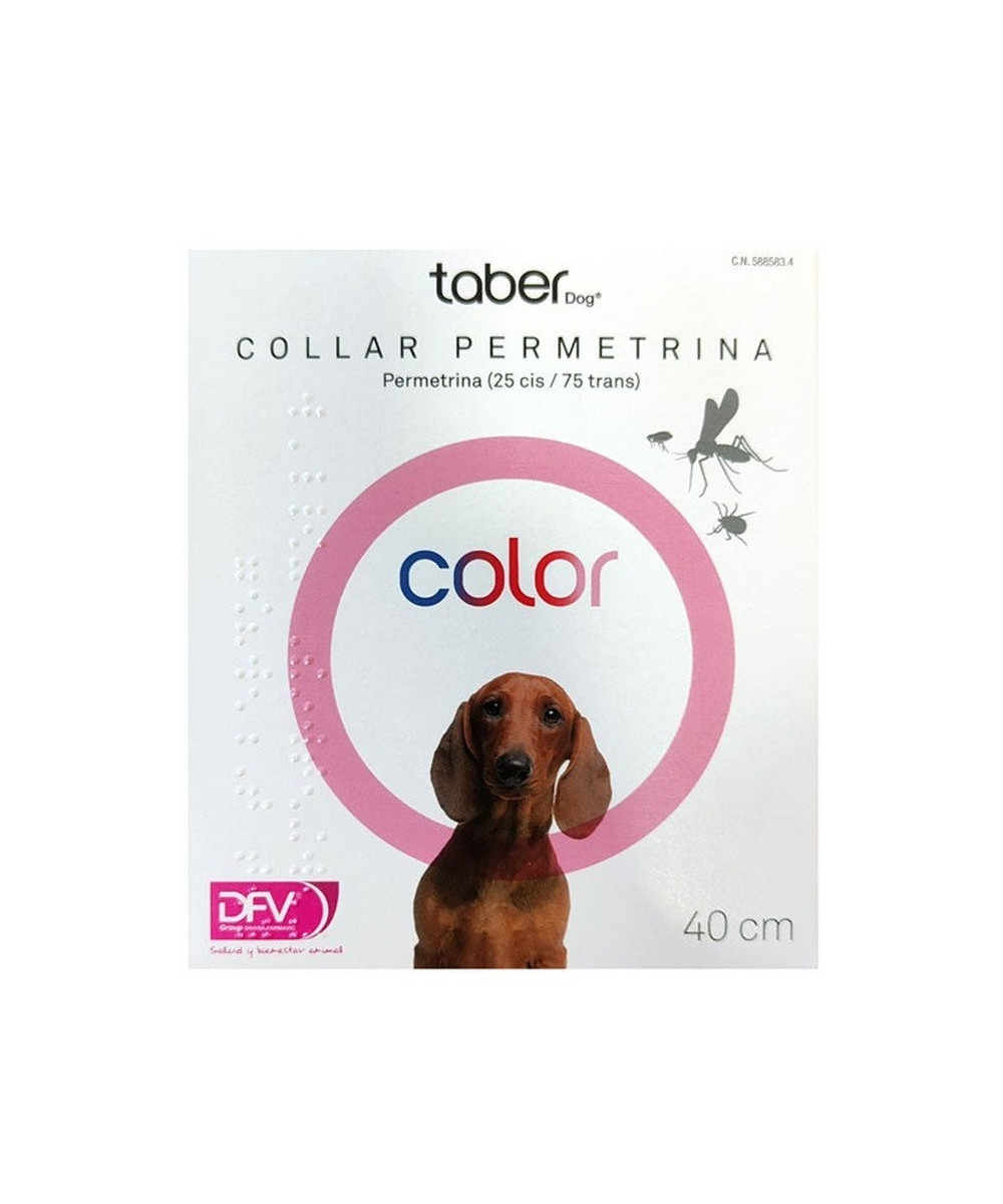 TABERDOG COLLAR PERMETRINA ROSA 40 CM