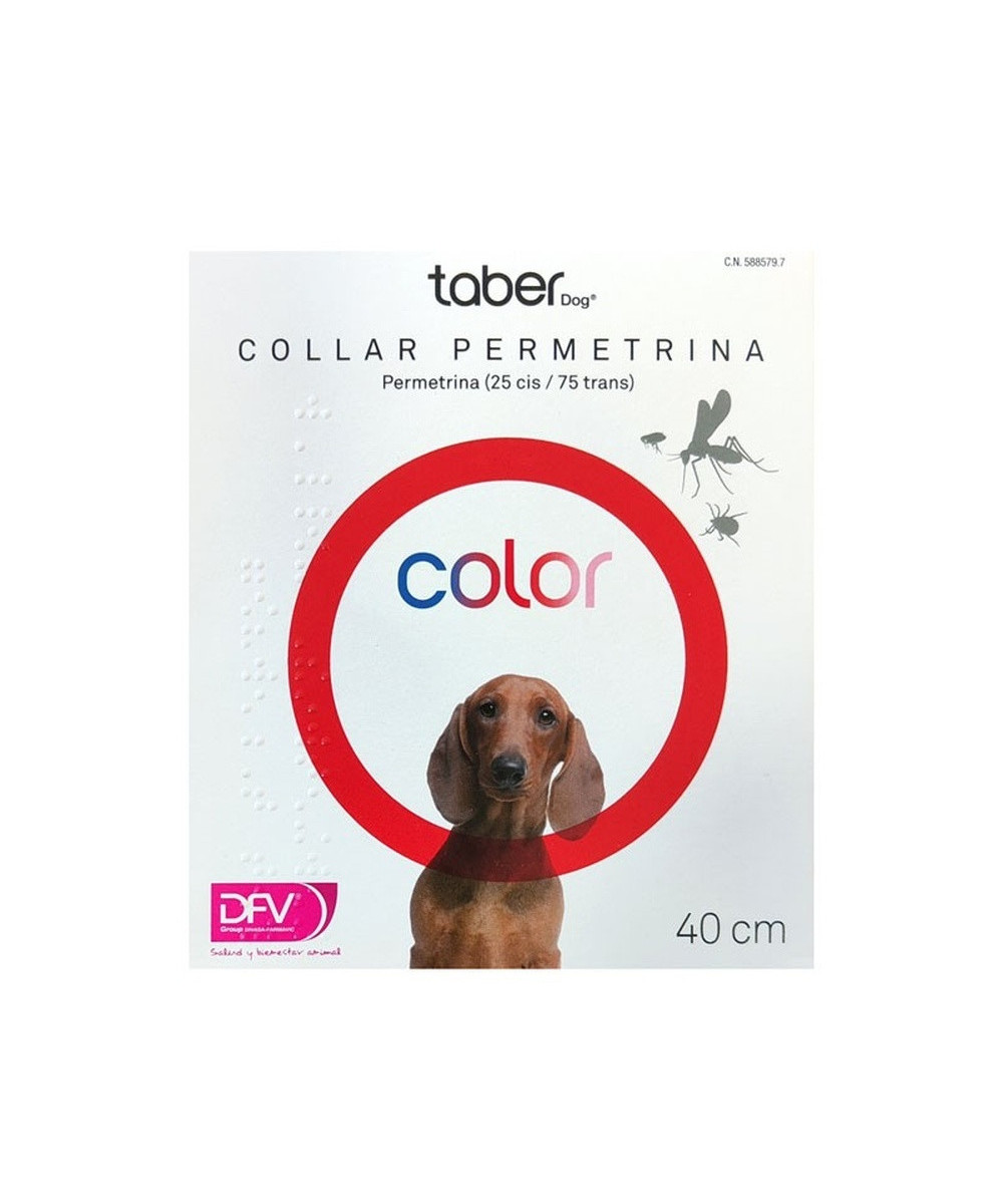 TABERDOG COLLAR PERMETRINA ROJO 40 CM