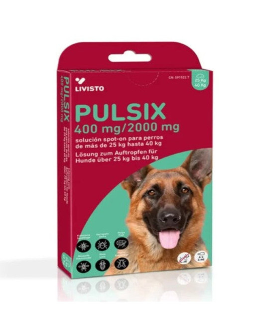 PULSIX 400/2000 MG PERROS 25-40 KG 4 PIPETAS